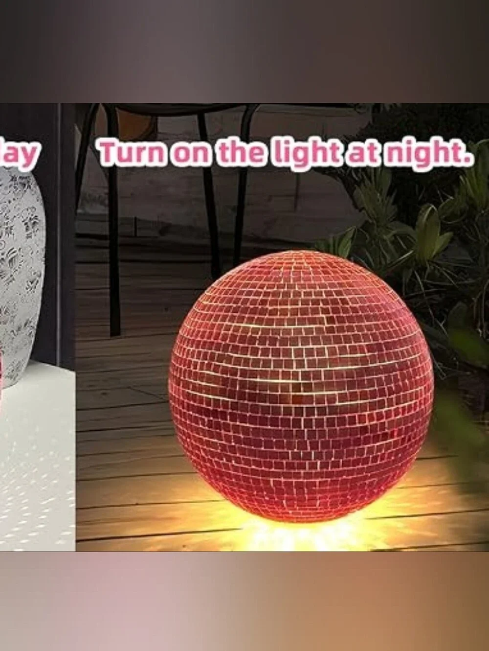 Pink Disco Ball Party Light Led Plug In - Sparkling Mirror Sphere